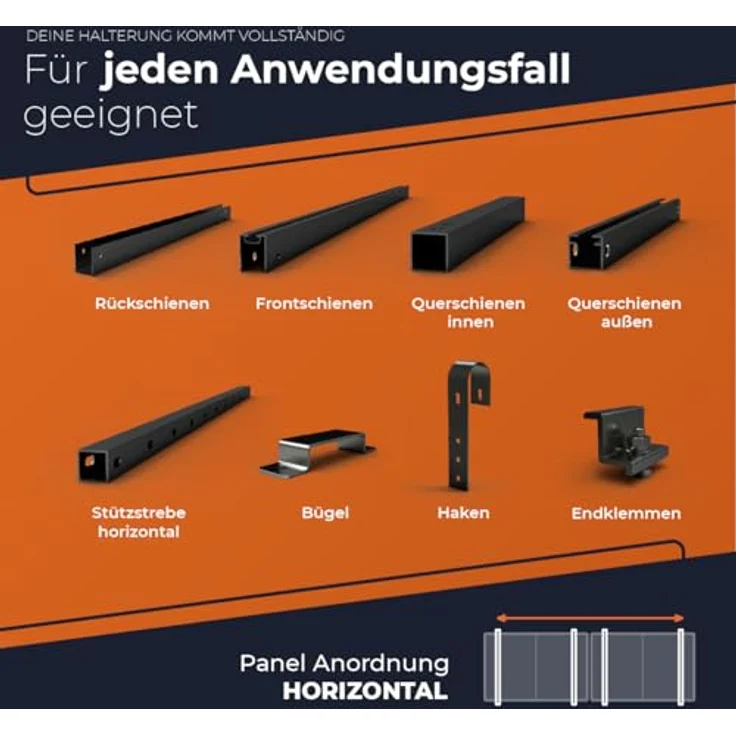 Solarway Balkonkraftwerk Halterung Schwarz Set Neigungswinkel 10-30°| Silber – Bild 4