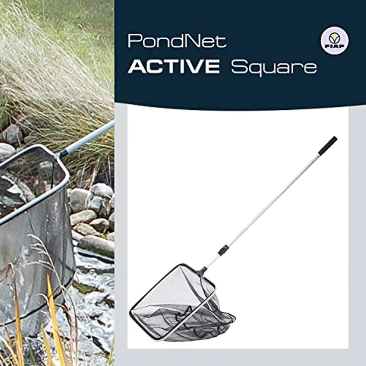 FIAP PondNet Active Square, Profi Teichkescher mit Teleskopstiel (600 - 1.800 mm), 350 x 350 mm, für Teichreinigung und Fischfang – Bild 3