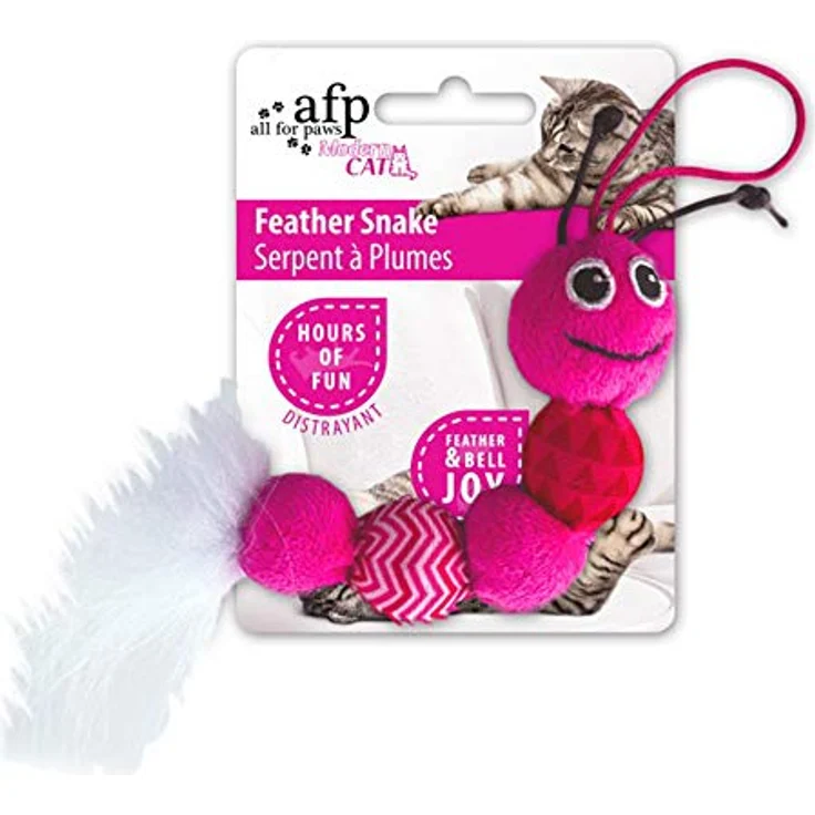 ALL FOR PAWS Moderne Katzenfederschlange, Multi-Sensorisches Spielzeug mit Katzenminze, 1,3 kg – Bild 5