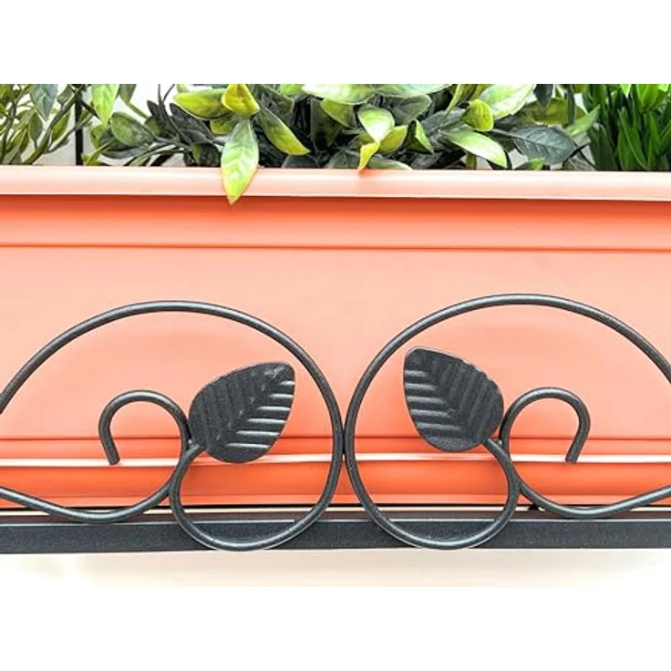 DanDiBo Wandblumenhalter Fenster Schwarz Metall Wand Blumenständer Blumenregal Wandregal Regal – Bild 4