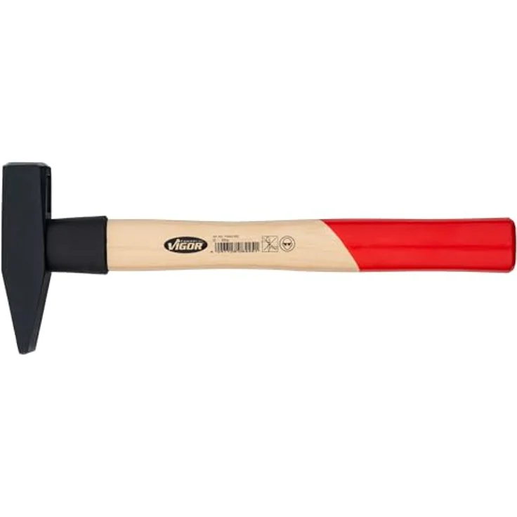 ViGOR Schlosserhammer V2662-500 500g Hickoryholzgriff, Gummi-Schlagschutz, Länge 320 mm – Bild 2