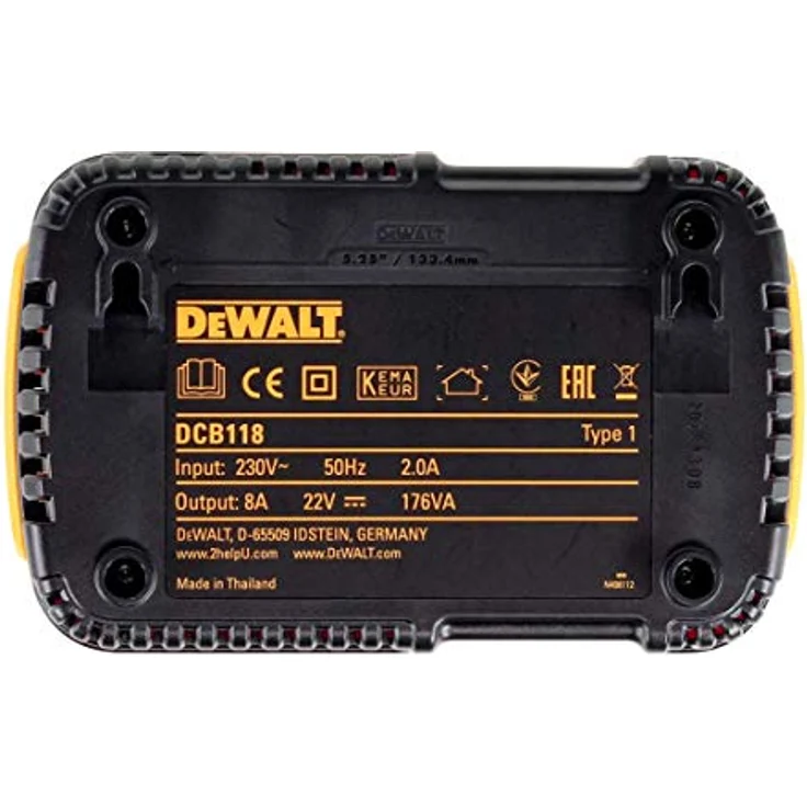 DEWALT DCB547 18 V/54 V XR Flexvolt 9,0 Ah Akku + DCB118 Schnellladegerät, gelb – Bild 4