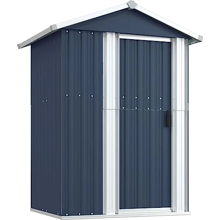 vidaXL Geräteschuppen Anthrazit 126x97,5x177 cm Verzinkter Stahl – Bild 1