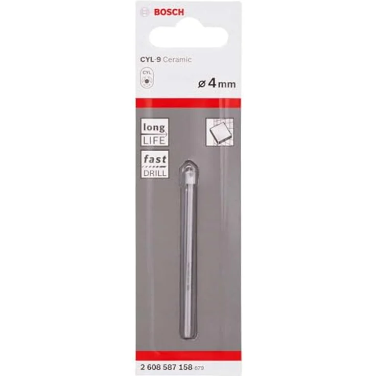 Bosch Fliesenbohrer CYL-9 Ceramic, 4x70mm für sauberes Bohren in Fliesen, spiralloses Design, trockenbohren ohne Kühlung – Bild 4