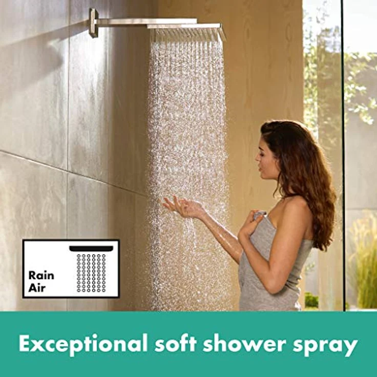 hansgrohe wassersparender Duschkopf Raindance E 300 Regendusche (Kopfbrause für Wandmontage) chrom – Bild 3