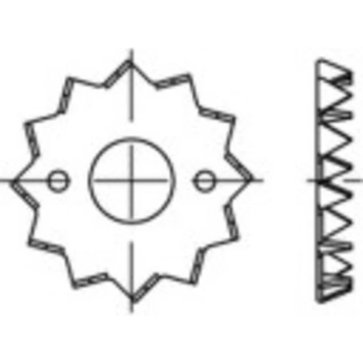 TOOLCRAFT Holzverbinder Temperguß 135723, 300 Stück Ø 48mm, feuerverzinkt, Dorne einseitig