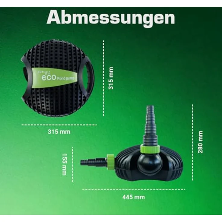 Jebao Teichpumpe ATP8500 | 8200L/H | 4,2m Förderhöhe | 95W | Motorschutz | Wasserpumpe | Bachlaufpumpe | Wasserspielpumpe | Brunnenpumpe | Springbrunnen-Pumpe – Bild 10