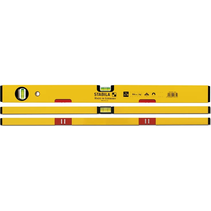 STABILA Magnet-Wasserwaage Type 70 M, 60 cm, leichtes Alu-Profil, starkes Seltenerd-Magnetsystem, 1 Horizontal-Libelle, 1 Vertikal-Libelle, Made in Germany – Bild 4