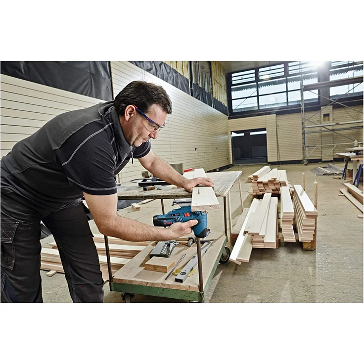 Bosch Professional 12V System Akku Stichsäge GST 12V-70 (2x Sägeblatt, Gleitschuh, Spanreißschutz, Schnitttiefe in Holz: 70 mm, ohne Akkus und Ladegerät, in L-BOXX) – Bild 5