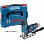 Bosch Professional 12V System Akku Stichsäge GST 12V-70 (2x Sägeblatt, Gleitschuh, Spanreißschutz, Schnitttiefe in Holz: 70 mm, ohne Akkus und Ladegerät, in L-BOXX)