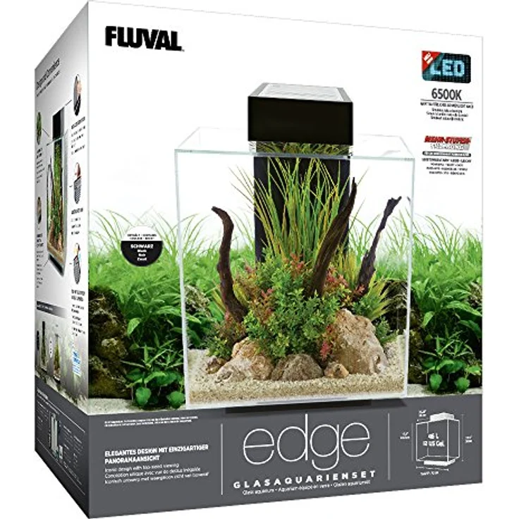 Fluval Edge 2.0 Aquarium, 46L, schwarz, 1 Stück (1er Pack) – Bild 2