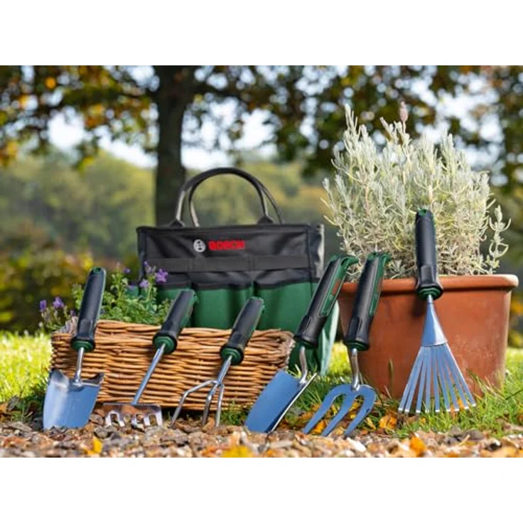 Bosch Garten-Handwerkzeugtasche, strapazierfähig mit mehreren Außentaschen und praktischem Tragegriff für die organisierte Aufbewahrung – Bild 2