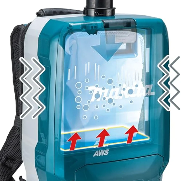 Makita VC012GZ01 Akku-Rucksackstaubsauger 40V max. mit Bluetooth, 200 mbar, HEPA-Filter, automatische Filterreinigung – Bild 3