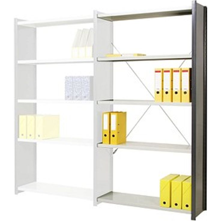 Manorga Anbau-Schwerlastregal EPSILON ADZ1010383SBBA014, anthrazit/lichtgrau, 100x40x100 cm, 1.600 kg Tragkraft, erweiterbar mit 3 Fachböden