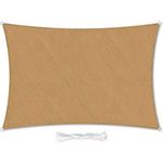 Hometex Premium Textiles Sonnensegel 2×3m Rechteckig inkl. Befestigungseile | Sand | Sonnenschutz ideal für Garten, Terrasse, Balkon, Camping | Windabweisender Schattenspender