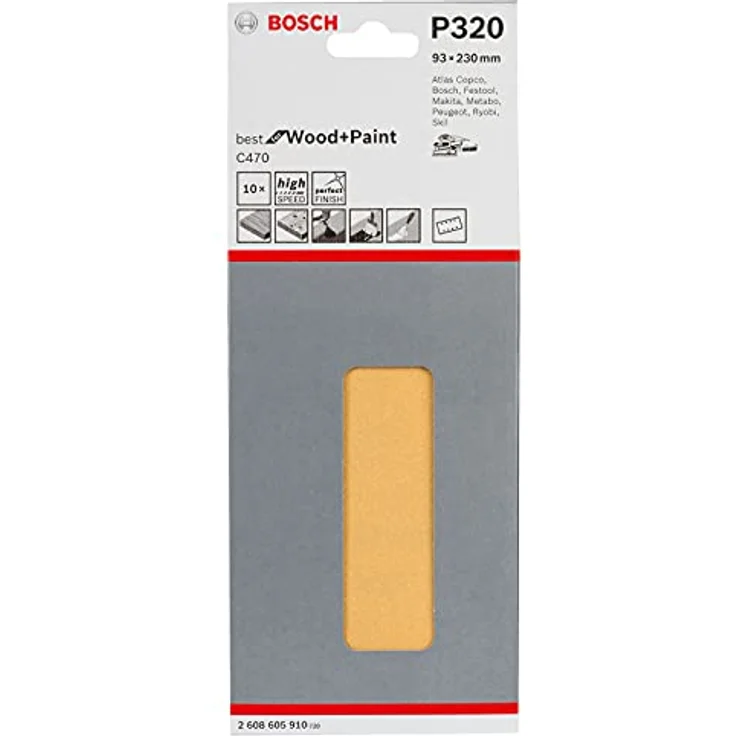 Bosch Professional Schleifblatt für Schwingschleifer Holz und Farbe Best for Wood and Paint (10 Stück, Körnung 80, C470) – Bild 6