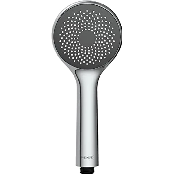 WENKO Wasserspar Duschkopf Watersaving, wassersparende Universal-Handbrause, Duschbrause mit Wasserspar-System, 40% Wasser sparen bei vollem Komfort, Duschkopf Ø 9,6 cm, ABS verchromt – Bild 1