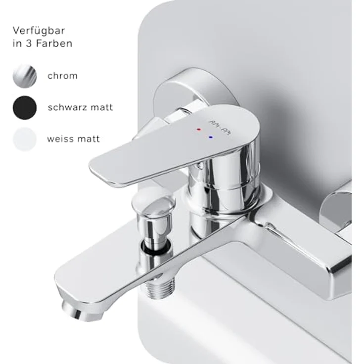 AM.PM FTA10000 Hit Einhebel-Wannenarmatur, Chrom, mit 35 mm Soft Motion-Keramikkartusche und automatischer Umstellung zwischen Brause und Wannenauslauf – Bild 9