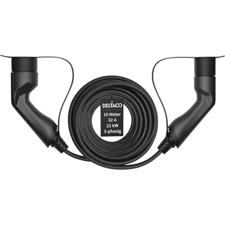 Deltaco Ladekabel für EV - Elektro-Auto EV-32010 3-phasig IEC Typ 2 auf Typ 2 - 32 A 22kW, 10m – Bild 2