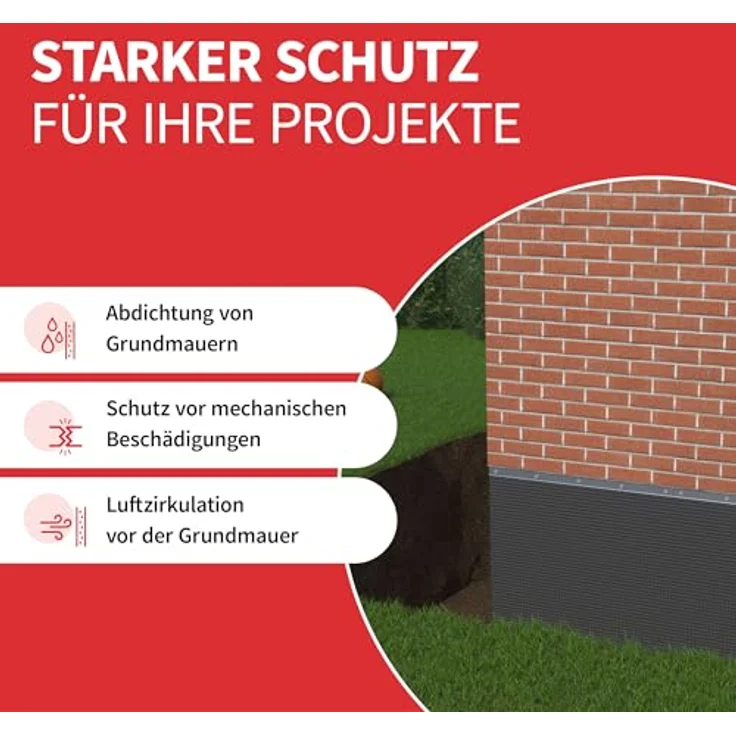 Onduline FONDALINE 400 Noppenbahn Hochbeetfolie, 0,5m x 5m, druck- und wurzelfest, optimale Luftzirkulation – Bild 3