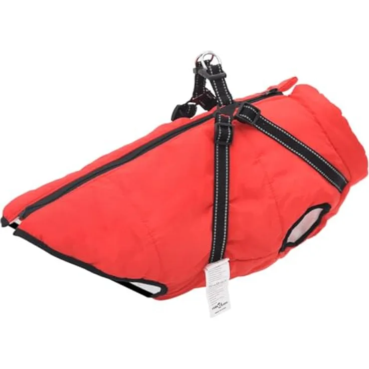 vidaXL Hundemantel mit Geschirr Wasserdicht Reflektierend Rot 3XL