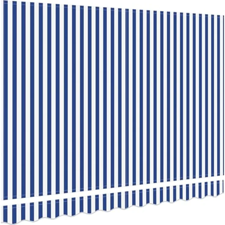 vidaXL Ersatzstoff für Markisen, 3,5 m x 2 m, wasser- und UV-beständig, Blau und Weiß gestreift – Bild 4
