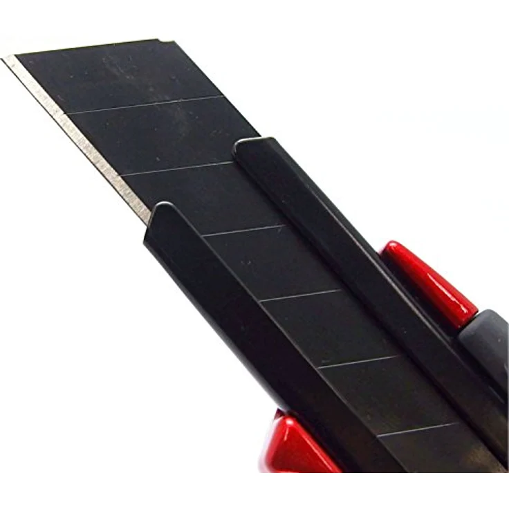 Nourished Essentials PMGL-EVO1 Teppichmesser, rot/schwarz, Aluminiumgehäuse, Auto-Lock Klingenvorschub, extrem scharfe Black-Blade Klinge – Bild 5