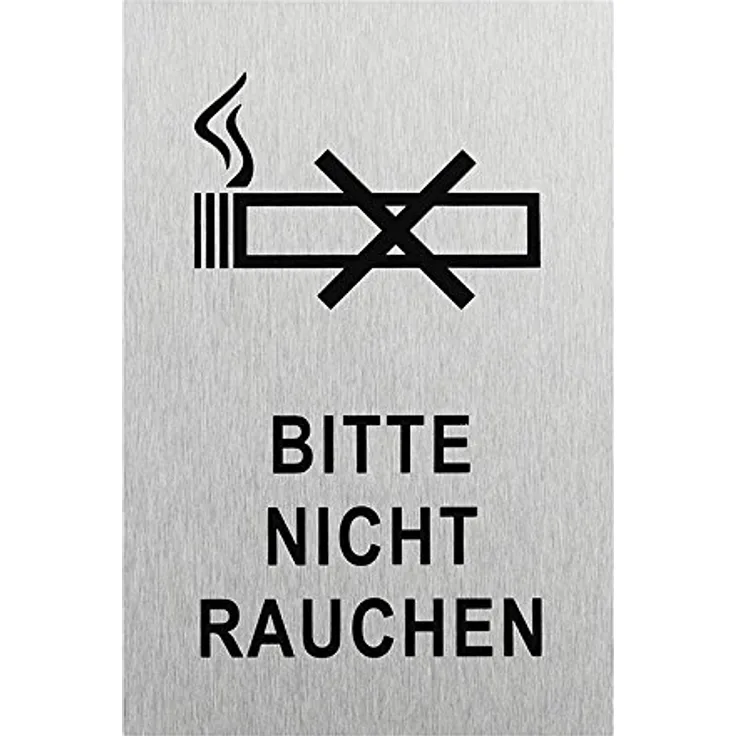 Türschild-selbstkl. Bitte Nicht Rauchen Alu.Schild-150 x 100 mm Neu OVP