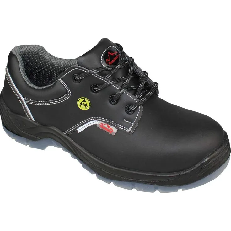 Remisberg Sicherheitsschuh Coruna-ESD S3, ESD-zertifiziert, Leder, Größe 44, schwarz, rutschhemmende PU-Laufsohle