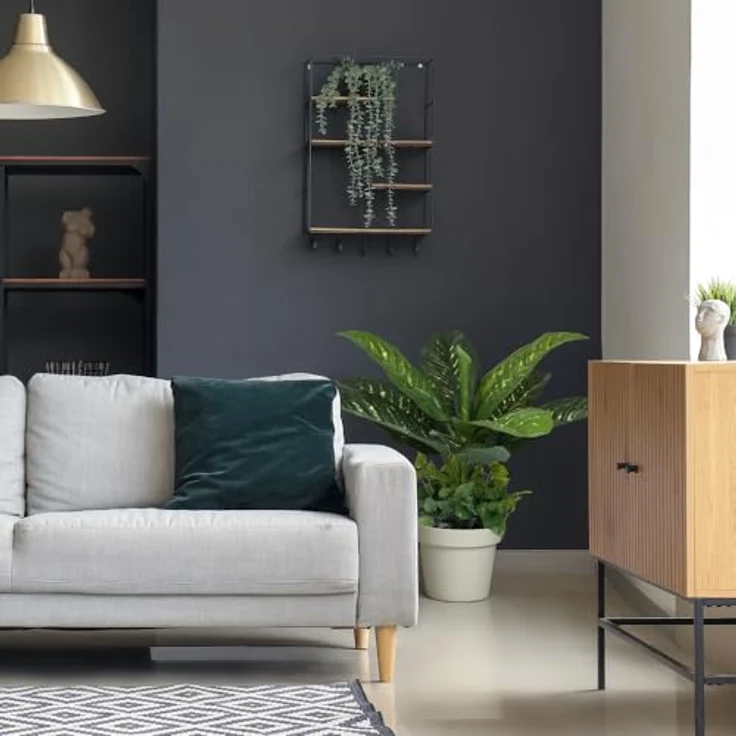 hjh OFFICE Kunstpflanze 80cm DIEFFENBACHIA Tropische Zimmerpflanze künstlich, realistisches Aussehen, geruchsarm, schwarzer Topf – Bild 5