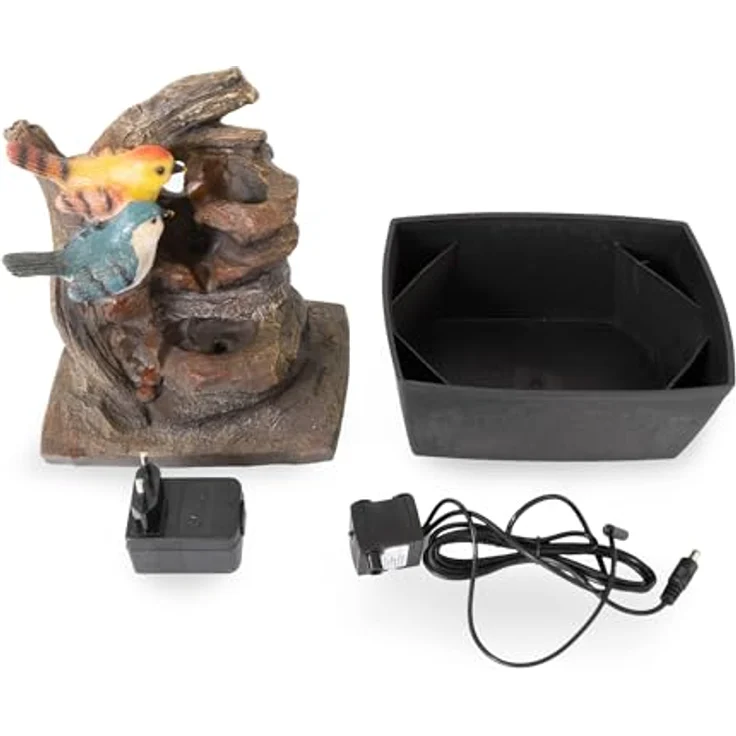 NATIV Zimmerbrunnen mit Pumpe und LED-Beleuchtung, diverse Motive und Materialien – Bild 2