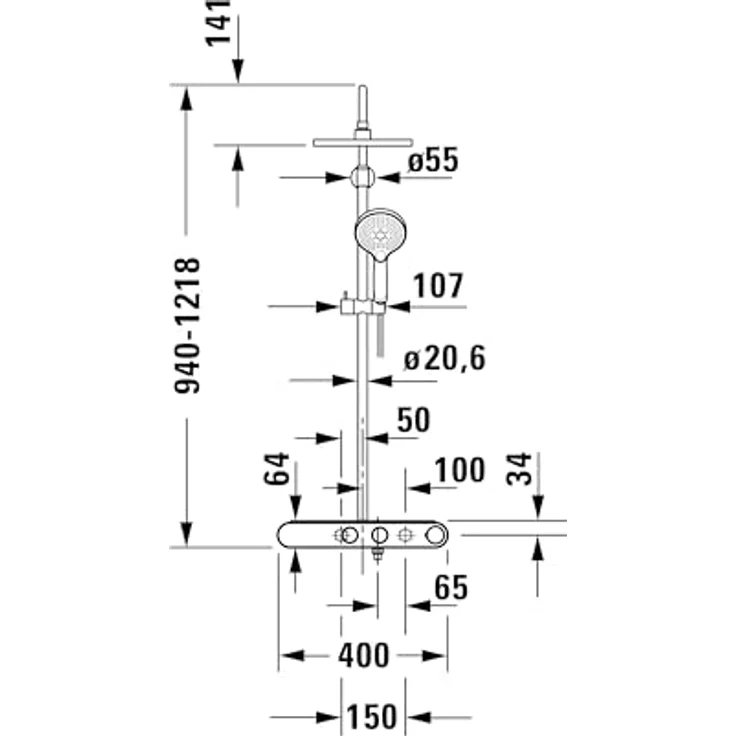 Duravit Duschsystem, moderne Duschinstallation mit EasyClean-Funktion, Sicherheits-Thermostat und drei Strahlarten – Bild 12
