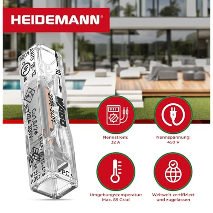Heidemann Iso Flex Reparatur-Set, 9-tlg. mit 6 WAGO Durchgangsverbindern und 3 Schrumpfschläuchen für sichere Kabelverbindungen – Bild 3