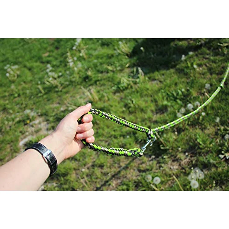 Activity4Dogs Geflochtene Hundeleine, 4-fach verstellbar, 2,80 m, Ø 15 mm, grün-schwarz-weiß, für große Hunde, Made in Germany – Bild 5