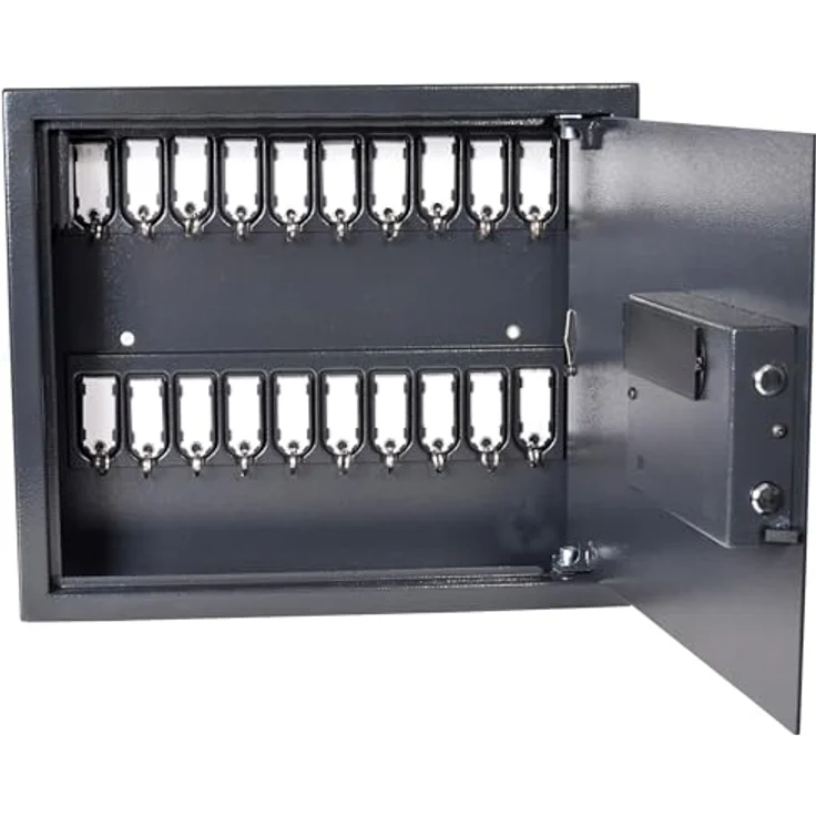 Pavo Digitales elektronisches Schloss, 10 schwarze Magnettüren mit Fingerabdruckleser, inkl. Schlüsselschrank für 20 Schlüssel – Bild 3