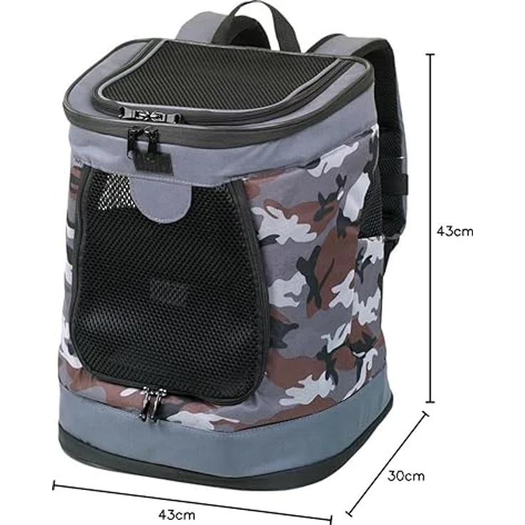 Nobby Tiertransporttasche Rucksack "PLATA", formstabil bis 10 kg mit gepolsterter Rückenpartie und Frischluftzufuhr, 41 x 21 x 30 cm – Bild 2