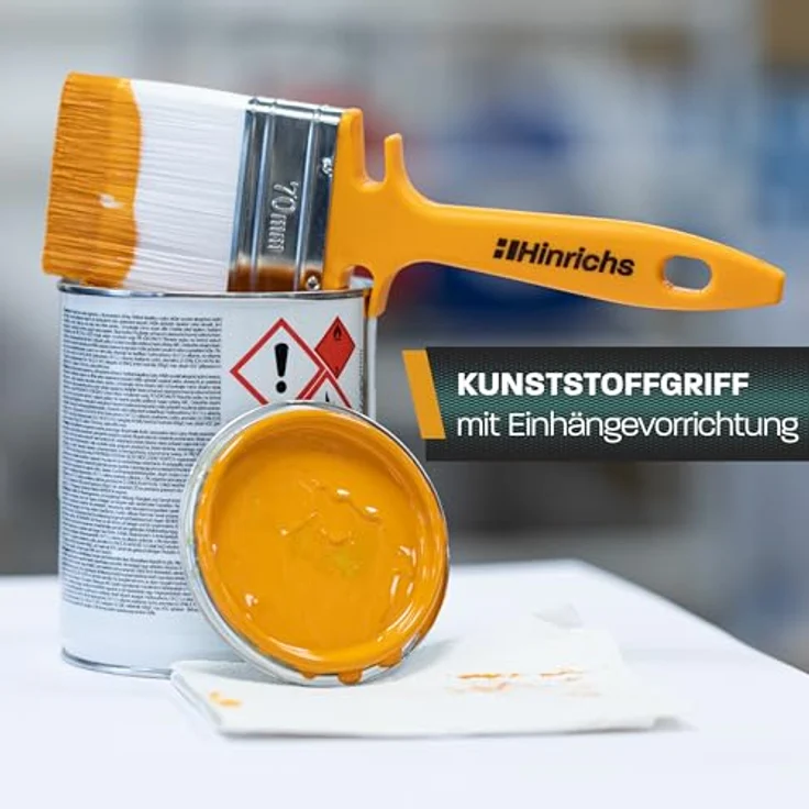 Hinrichs Lasurpinsel Set – 4X Malerpinsel Set Profi in den Breiten 50mm, 70mm, 100mm & 120mm –Lackierpinsel für Lack, Öl und Farbe - Pinsel für Holzlasur - Pinsel Set Paint Brush - Fensterpinsel – Bild 4