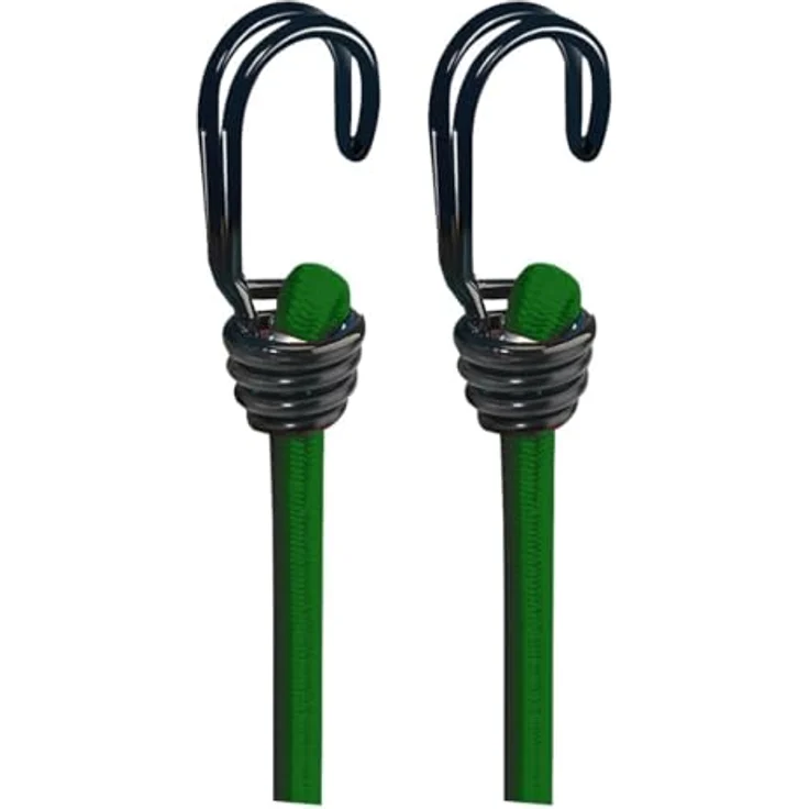 Basi GSS Expanderseil mit Haken, 2er Set, 800 mm, grün, Zurrkraft 40 kg – Bild 1