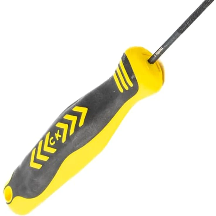 C.K Kettensägefeile CK T0079A 4, 4 x 175 mm, mit ergonomischem Griff und Kohlenstoffstahl, rund, Hieb 2 – Bild 2