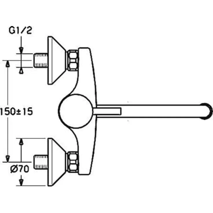 HANSA Hansavantis Style Einhand-Wandbatterie mit Pin-Bedienungshebel (Metall), schwenkbar, Ausladung 200 mm, Durchflussmenge 12 l/min – Bild 3