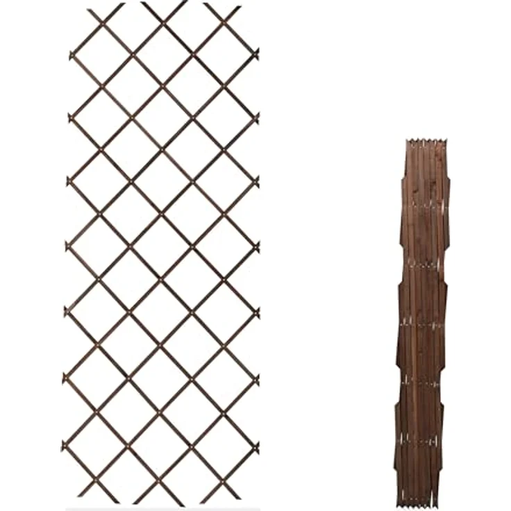 Relaxdays Rankgitter ausziehbar, 3er Set 180x90 cm, Rankhilfe aus Holz für Kletterpflanzen, braun – Bild 5