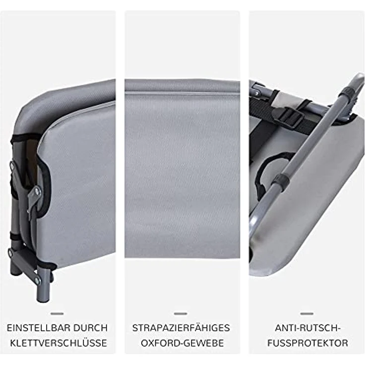 PawHut Hundebett Outdoor Faltbare Haustierliege Hundeliege Hundeschlafplatz Erhöhtes Haustierbett Schlafplatz für Kleine Hunde, Metall, Oxford, Grau, 59 x 46 x 15 cm – Bild 5