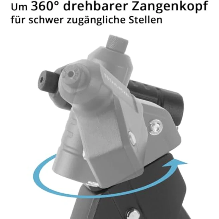 STAHLWERK Nietzangen-Set NZ-280 ST, 360° Blindnietzange mit 4 Wechsel-Aufsätzen und 500 Blindnieten, Hebelnietzange, Popnietzange, Nietmutternzange, Einhand-Nietzange – Bild 5