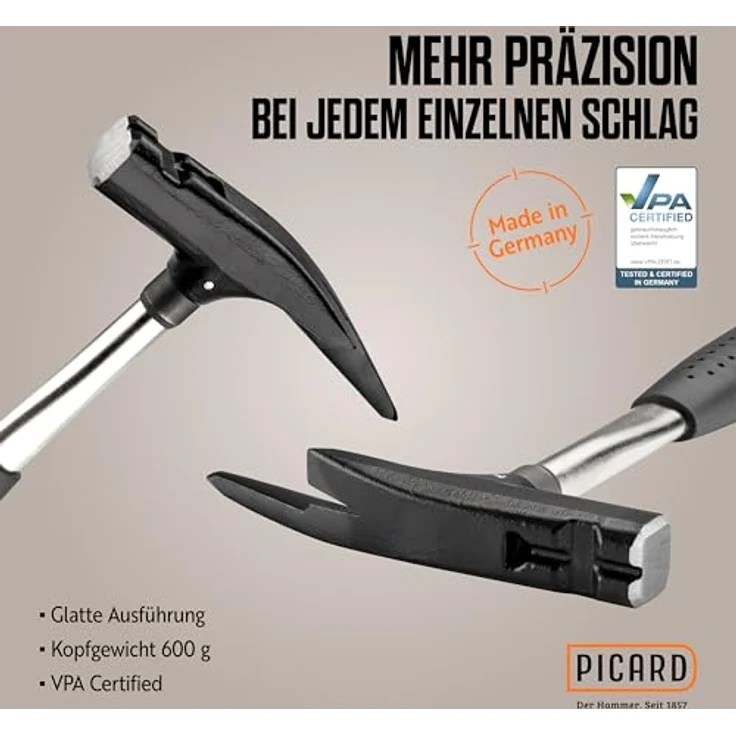 Picard Latthammer 600g glatt schwarz mit Kunststoff-Griff DIN7239 - 600S-GS EDV     60000 – Bild 3