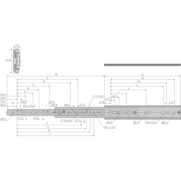 Accuride, Schubladenauszüge, Kugel-Vollauszüge (Schwerlastschiene) 7957, 160kg 508.0mm verzinkt – Bild 2