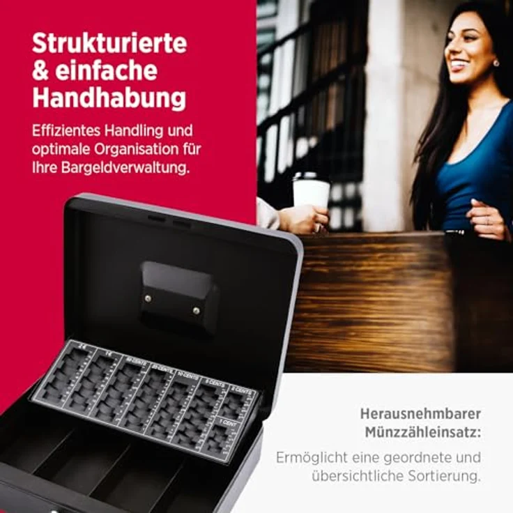 OLYMPIA Geldkassette CB770 Plus mit Münzeileinsatz und Geldprüfstift – Bild 6