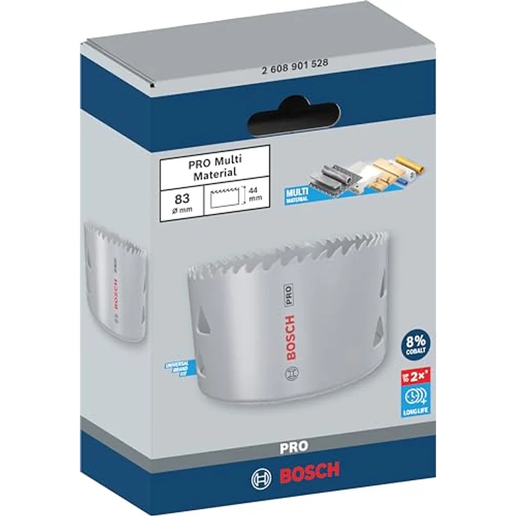 Bosch 1x PRO Multi Material Lochsäge Ø 83 mm, für Weichholz & Trockenbauwand, Professional Zubehör, Kobaltlegierung – Bild 2