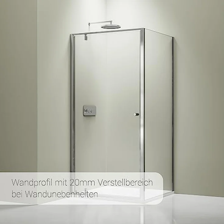 BERNSTEIN NT604 FLEX Eckdusche 80x80cm, Duschabtrennung mit Drehtür, 6 mm Nano Echtglas, Profilfarbe Chrom, Höhe 195 cm – Bild 2