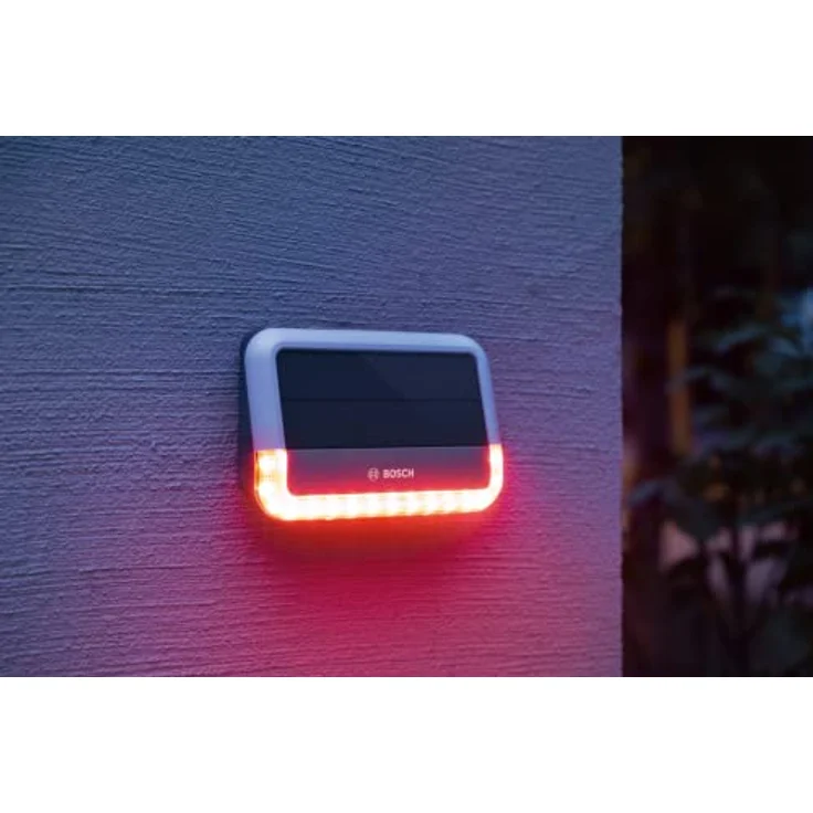 BOSCH Smart Home Außensirene Alarmsirene mit Solarpanel und Backup-Batterie, rot – Bild 4
