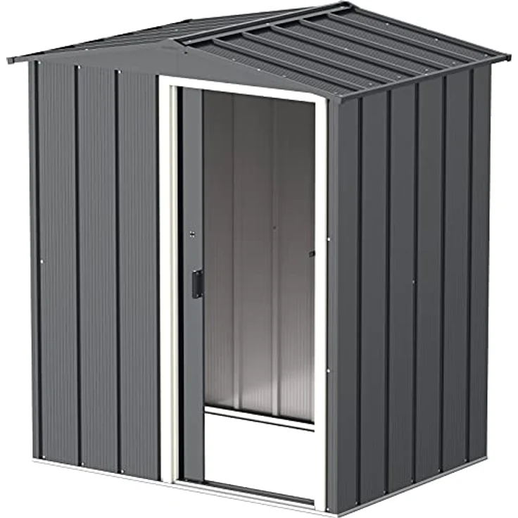 Duramax ECO 5 x 4 (1.56 m²) Metallgerätehaus, feuerverzinktes Metall gerätehaus - Geräteschuppen, verstärkte Dachkonstruktion, wartungsfreier und wetterfester Metallschuppen, Anthrazit – Bild 3